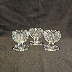 Fostoria Alexis Pattern Footed Open Salt Dips - Set Of 3 Vintage Early 1900s